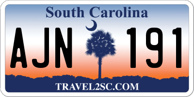 SC license plate AJN191