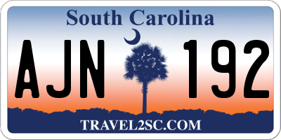 SC license plate AJN192