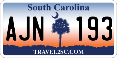 SC license plate AJN193