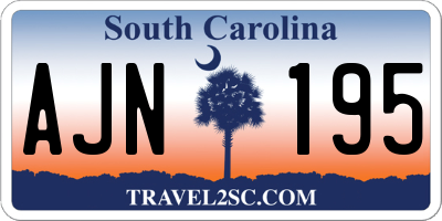 SC license plate AJN195