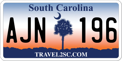 SC license plate AJN196