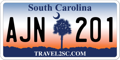 SC license plate AJN201