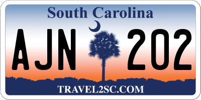 SC license plate AJN202
