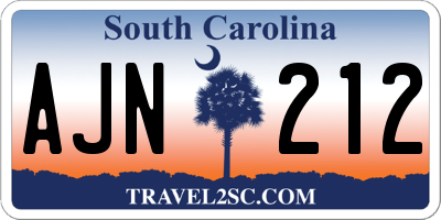 SC license plate AJN212