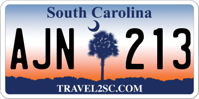 SC license plate AJN213