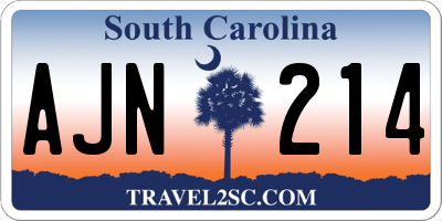 SC license plate AJN214