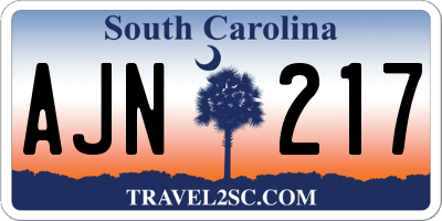 SC license plate AJN217