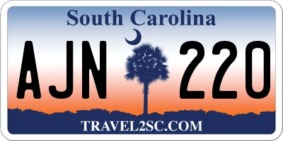 SC license plate AJN220