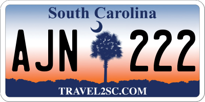 SC license plate AJN222