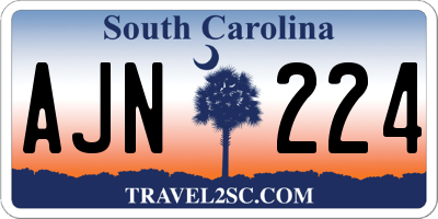 SC license plate AJN224