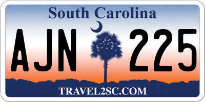 SC license plate AJN225