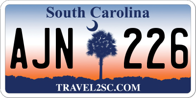 SC license plate AJN226