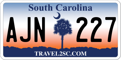 SC license plate AJN227