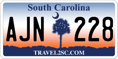SC license plate AJN228