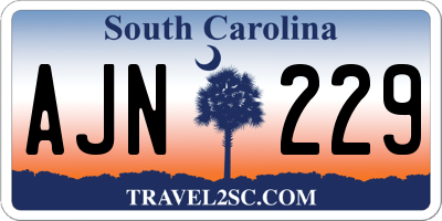 SC license plate AJN229