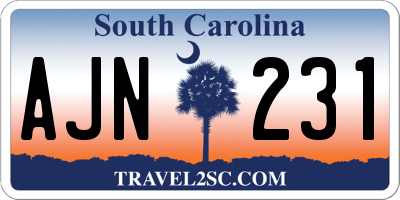 SC license plate AJN231