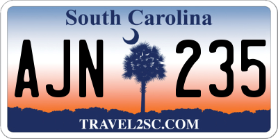 SC license plate AJN235