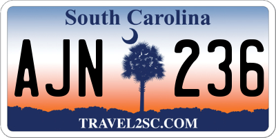 SC license plate AJN236