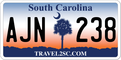 SC license plate AJN238
