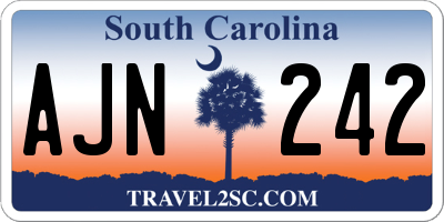 SC license plate AJN242