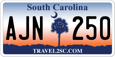SC license plate AJN250