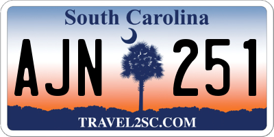 SC license plate AJN251