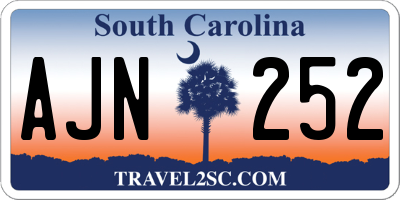SC license plate AJN252