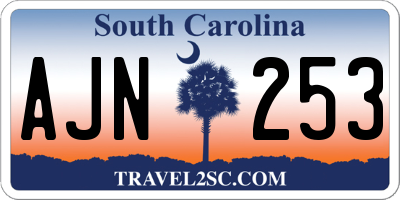 SC license plate AJN253
