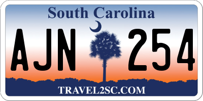 SC license plate AJN254