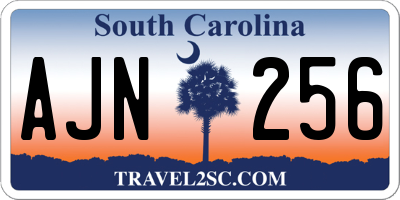 SC license plate AJN256