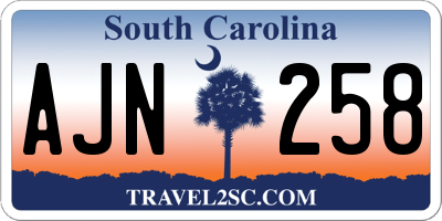 SC license plate AJN258