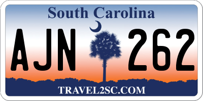 SC license plate AJN262