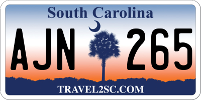 SC license plate AJN265