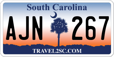 SC license plate AJN267