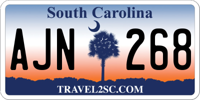 SC license plate AJN268