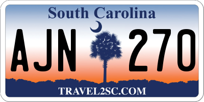 SC license plate AJN270