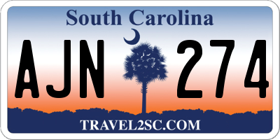 SC license plate AJN274
