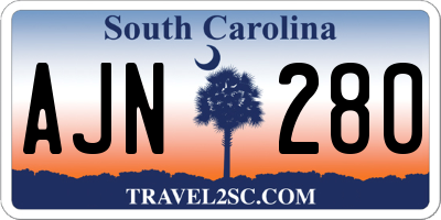 SC license plate AJN280