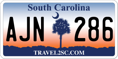 SC license plate AJN286