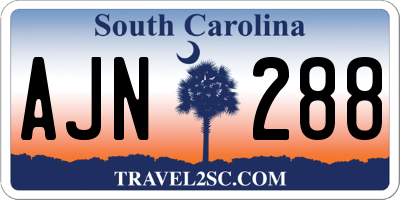 SC license plate AJN288