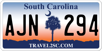 SC license plate AJN294