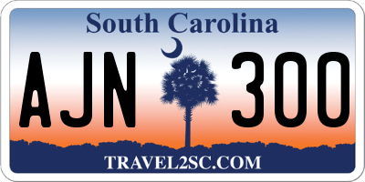SC license plate AJN300