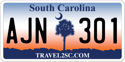 SC license plate AJN301