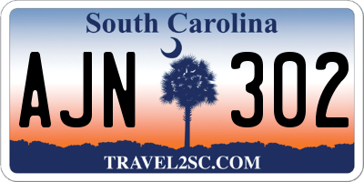 SC license plate AJN302