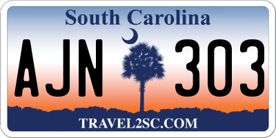 SC license plate AJN303