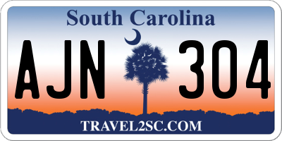 SC license plate AJN304