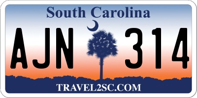 SC license plate AJN314