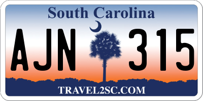 SC license plate AJN315