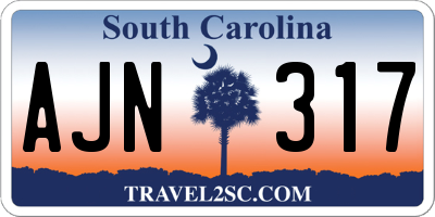 SC license plate AJN317