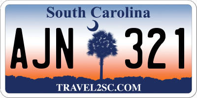 SC license plate AJN321